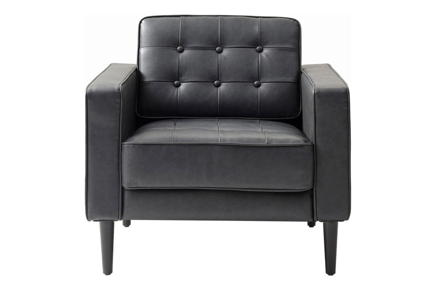 Cooper Mid-century Modern Armchair, Black | Imitation Leather