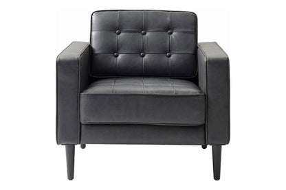 Cooper Mid-century Modern Armchair, Black | Imitation Leather