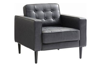 Cooper Mid-century Modern Armchair, Black | Imitation Leather