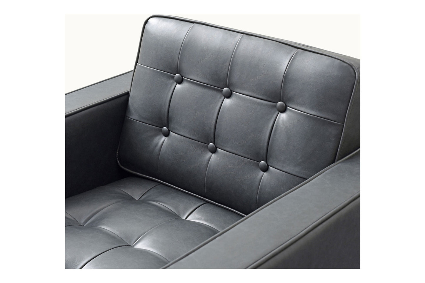Cooper Mid-century Modern Armchair, Black | Imitation Leather