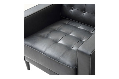 Cooper Mid-century Modern Armchair, Black | Imitation Leather