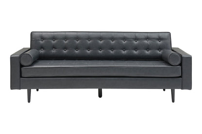Cooper Sofa - 3 Seater (7ft) | Faux Leather, Black