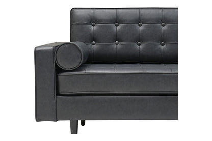 Cooper Sofa - 3 Seater (7ft) | Faux Leather, Black