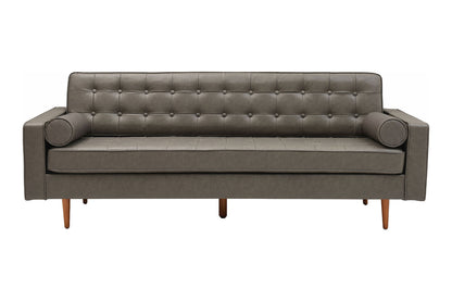 Cooper Sofa - 3 Seater (7ft) | Faux Leather, Dark Gray