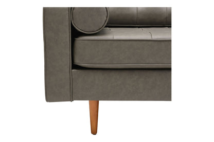 Cooper Sofa - 3 Seater (7ft) | Faux Leather, Dark Gray