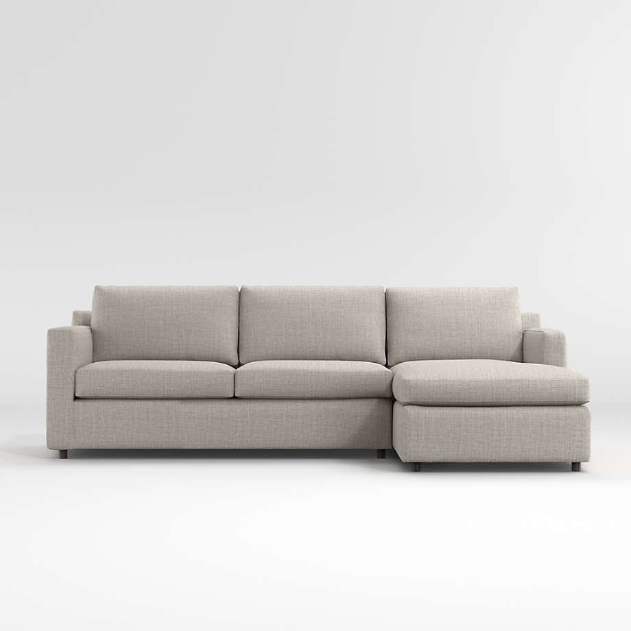 Fusion Sectional Sofa With Chaise, Left Facing, Beige
