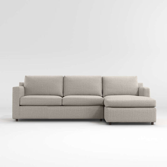 Fusion Sectional Sofa With Chaise, Left Facing, Beige