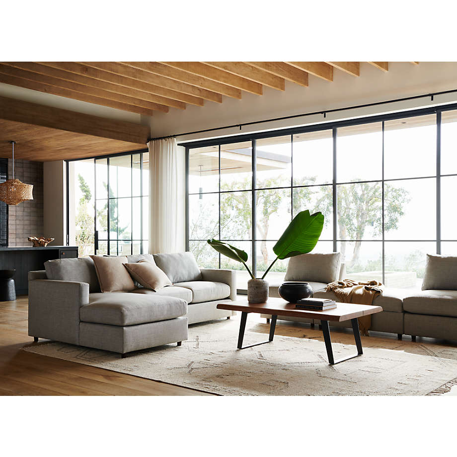 Fusion Sectional Sofa With Chaise, Left Facing, Beige