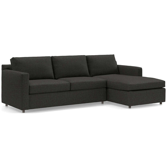 Fusion Sectional Sofa With Chaise, Left Facing, Black