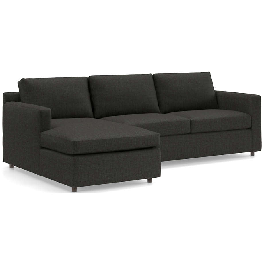 Fusion Sectional Sofa With Chaise, Right Facing, Black