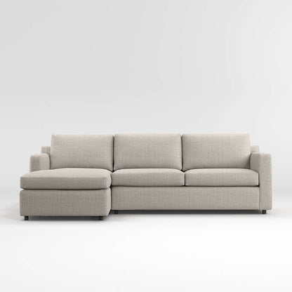 Fusion Sectional Sofa With Chaise, Right Facing, Beige