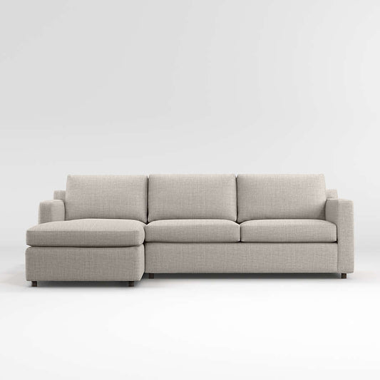 Fusion Sectional Sofa With Chaise, Right Facing, Beige