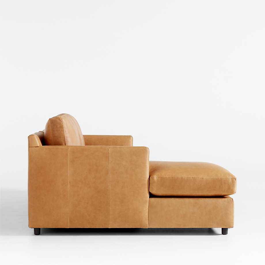 Fusion Sectional Sofa With Chaise, Right Facing, Tan Imitation Leather