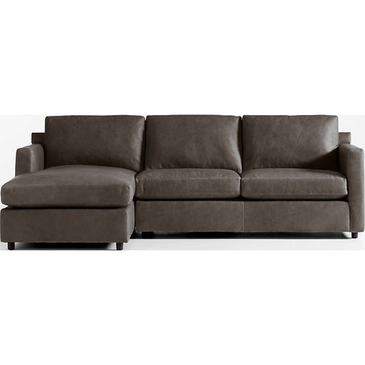 Fusion Sectional Sofa With Chaise, Right Facing, Dark Brown Imitation Leather