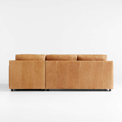 Fusion Sectional Sofa With Chaise, Left Facing, Tan Imitation Leather