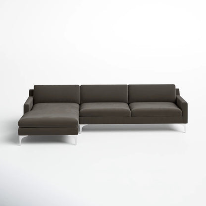 Jones Sectional Sofa With Chaise, Right Facing, Dark Gray, Velvet