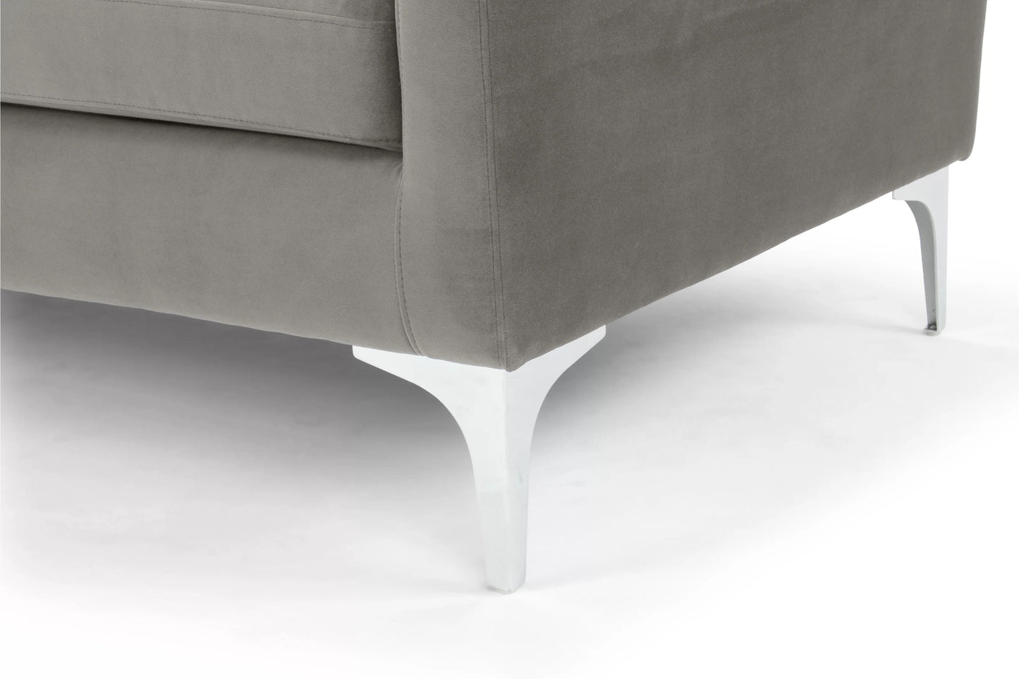 Jones Sectional Sofa With Chaise, Right Facing, Light Gray, Velvet