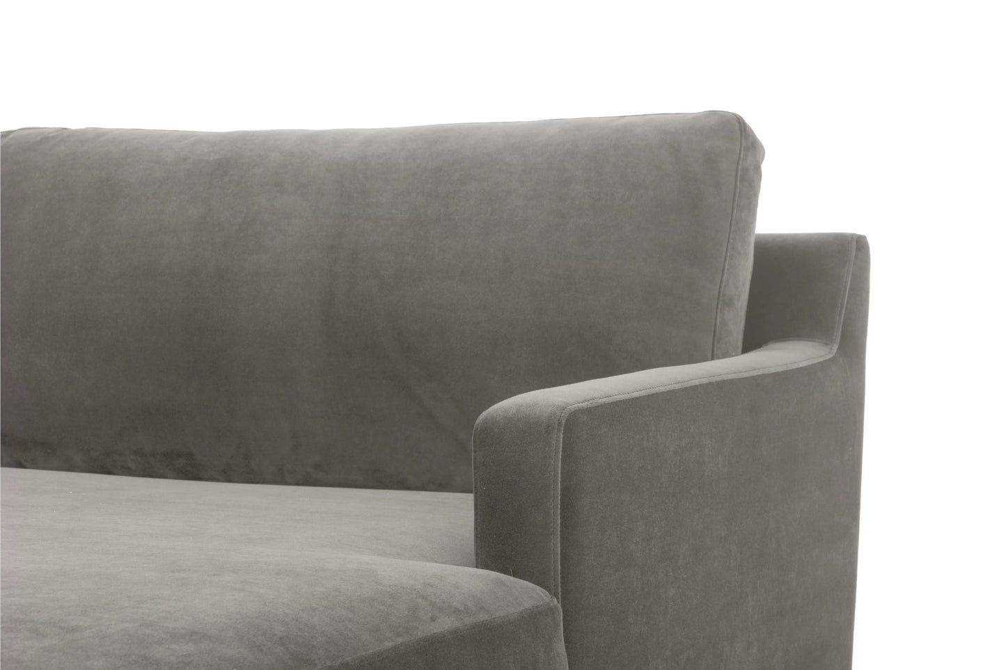 Jones Sectional Sofa With Chaise, Right Facing, Light Gray, Velvet