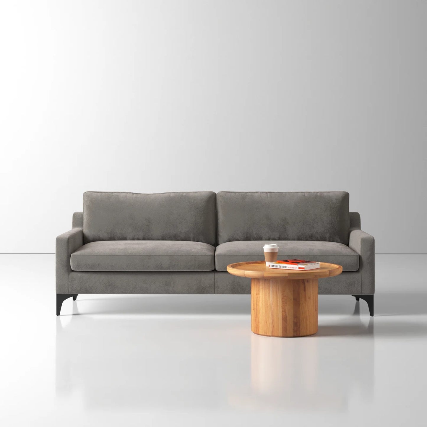 Jones 2 Seater Sofa, Dark Gray, Velvet