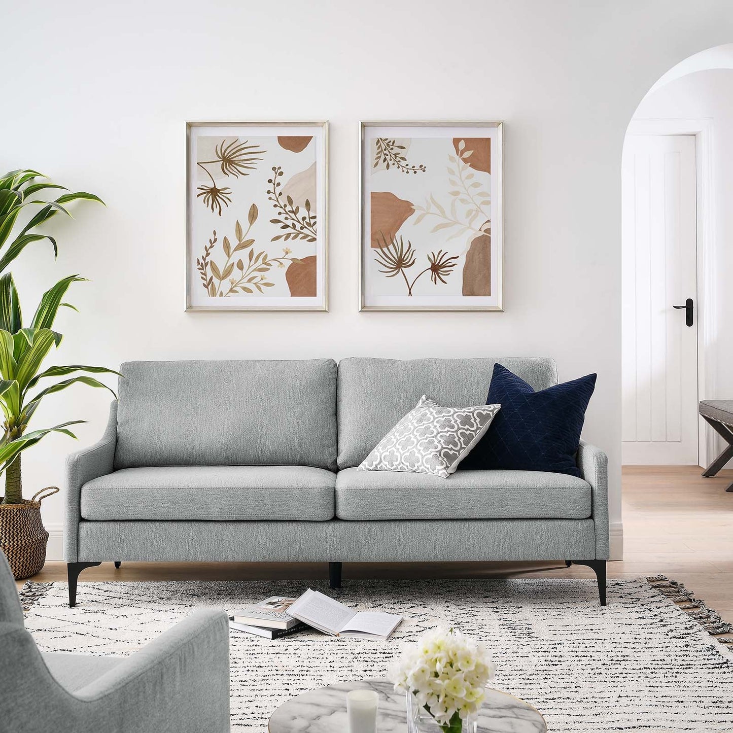 Madison 2 Seater Sofa, Light Gray