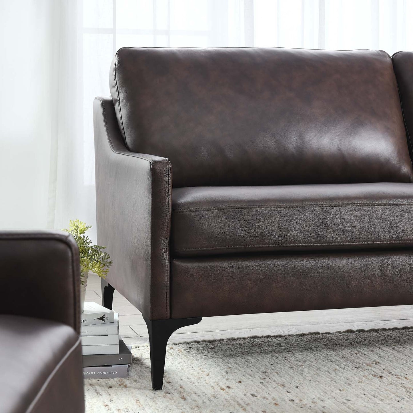 Madison 2 Seater Sofa, Brown Imitation Leather