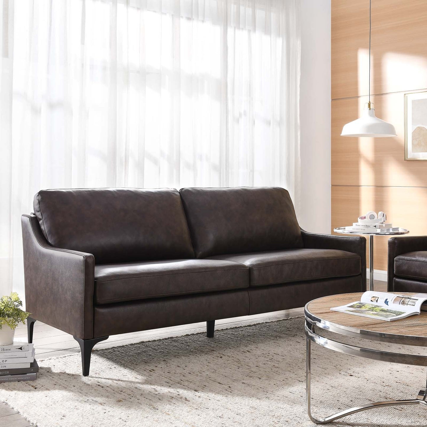 Madison 2 Seater Sofa, Brown Imitation Leather