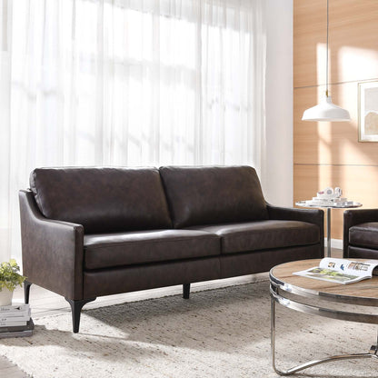 Madison 2 Seater Sofa, Brown Imitation Leather