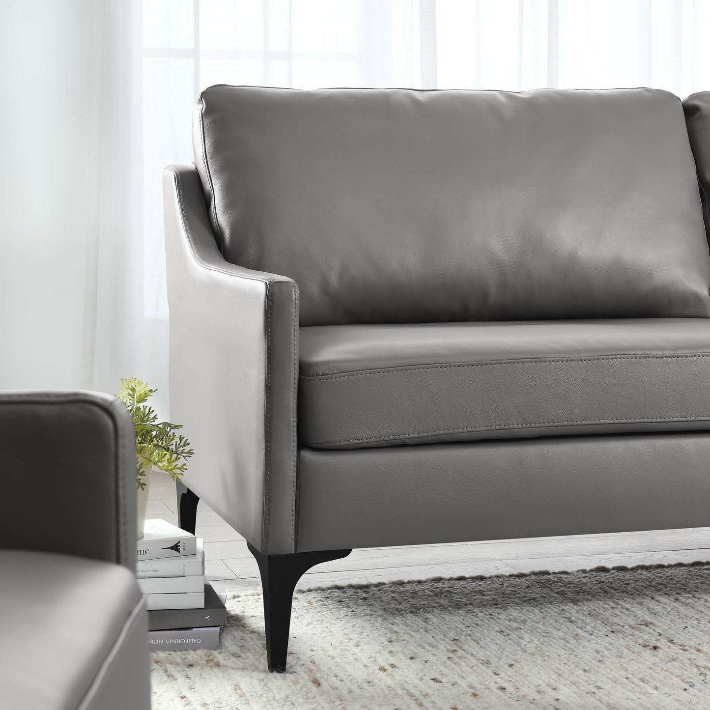 Madison 2 Seater Sofa, Gray Imitation Leather