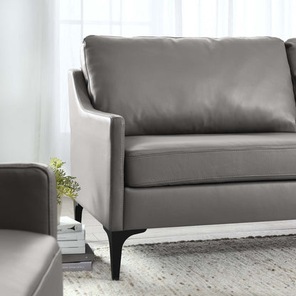 Madison 2 Seater Sofa, Gray Imitation Leather