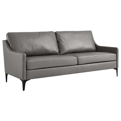 Madison 2 Seater Sofa, Gray Imitation Leather