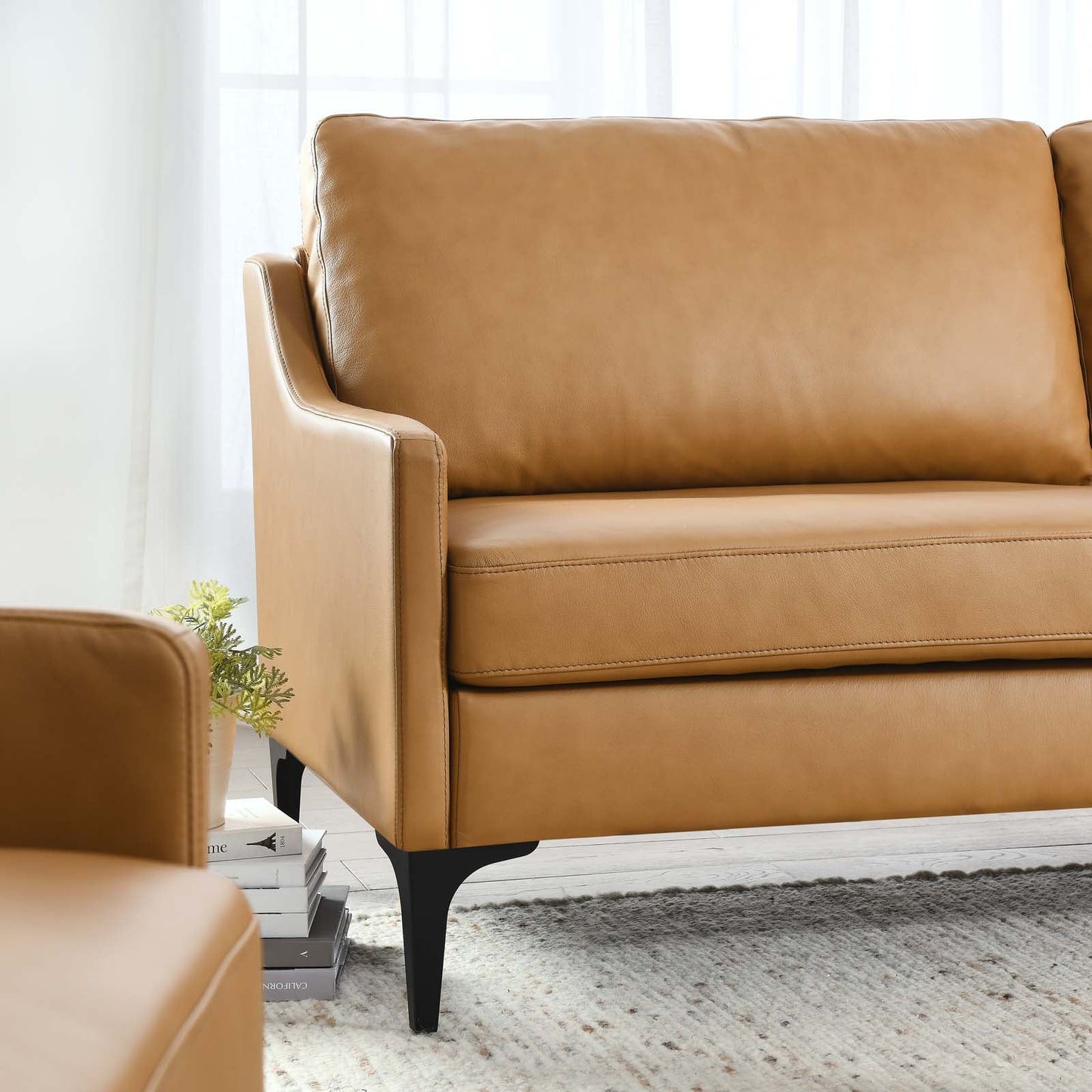 Madison 2 Seater Sofa, Tan Imitation Leather