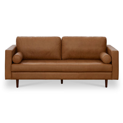Noah 2 Seater Sofa, Tan Imitation Leather