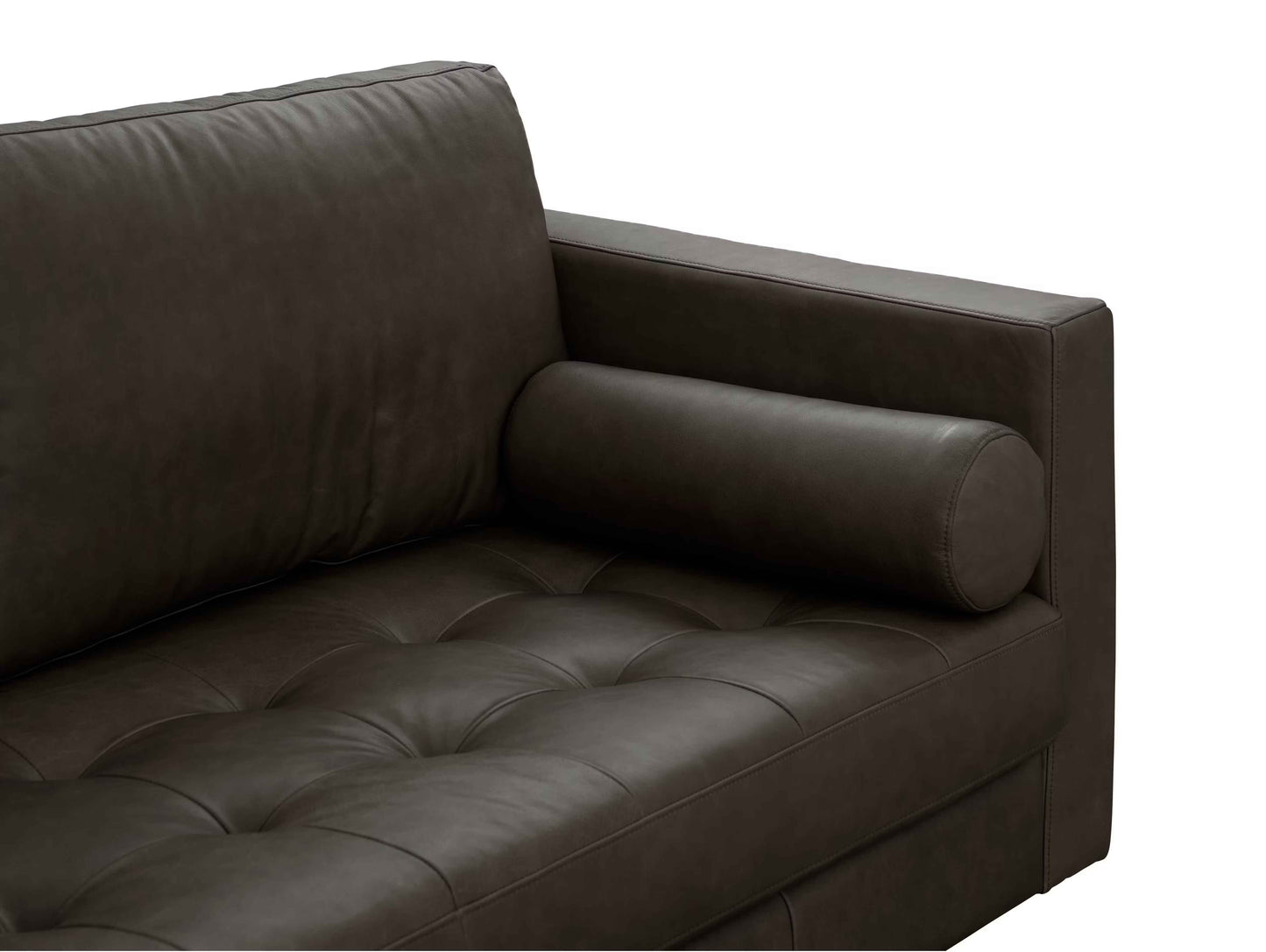 Noah 2 Seater Sofa, Dark Gray Imitation Leather