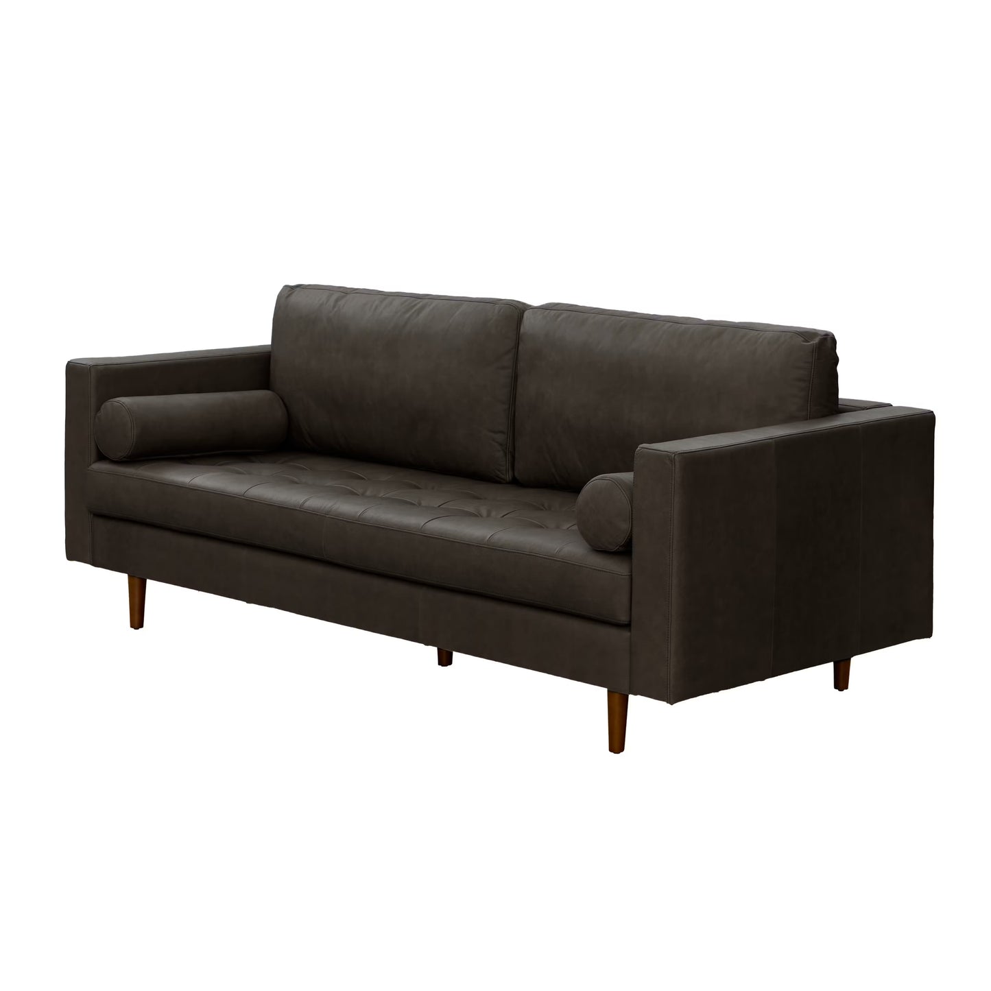 Noah 2 Seater Sofa, Dark Gray Imitation Leather