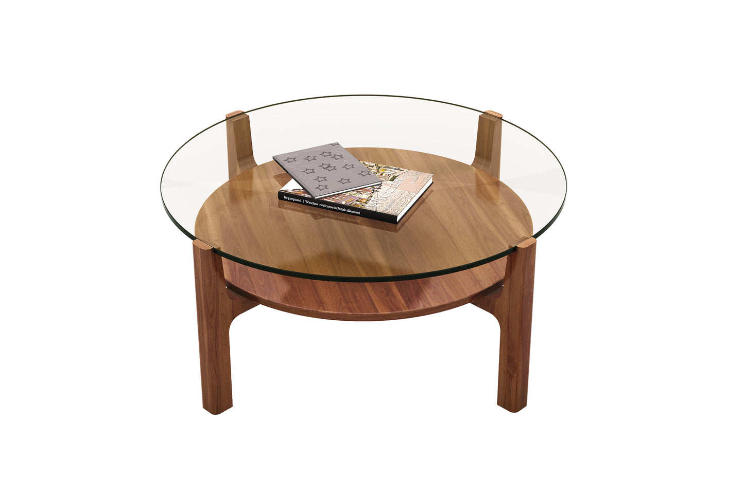 Soho Coffee Table, Round, Dark Walnut, 36in