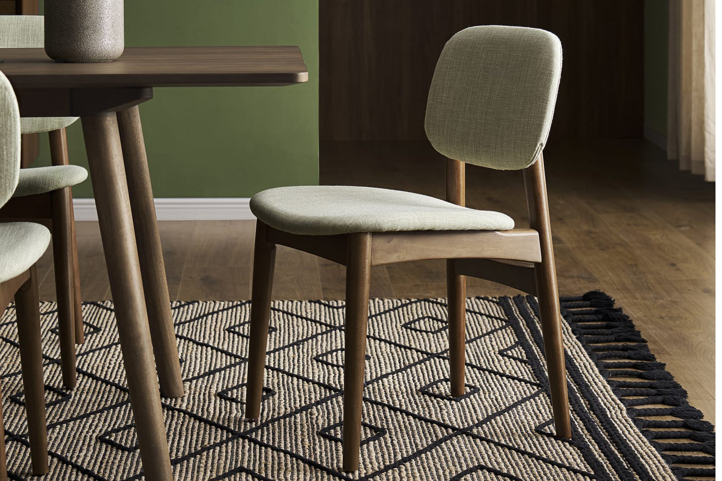 Kelsey Chair, Walnut Stain, Ivory Beige