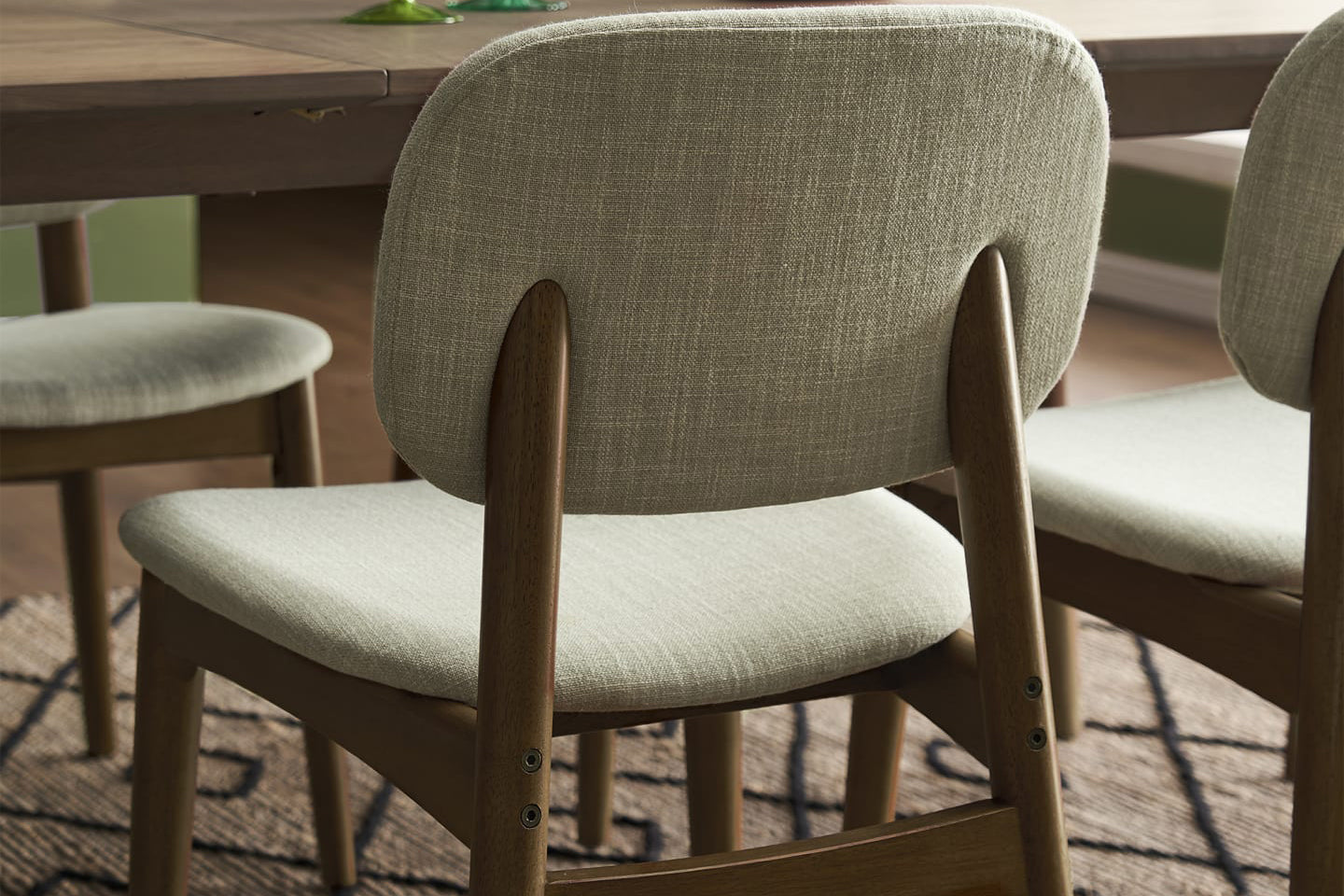 Kelsey Chair, Walnut Stain, Ivory Beige