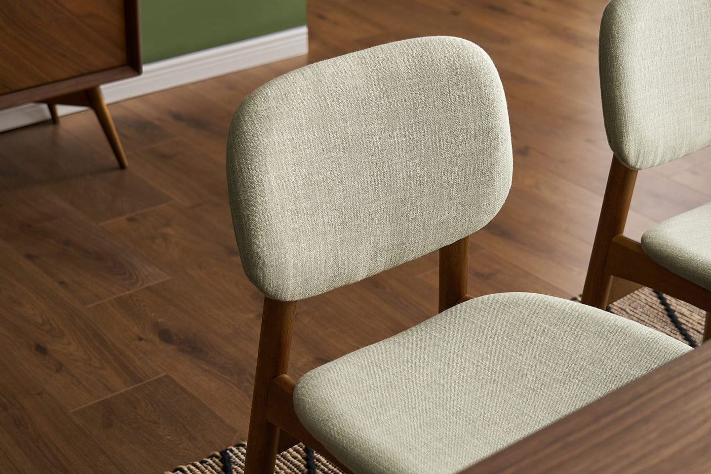 Kelsey Chair, Walnut Stain, Ivory Beige