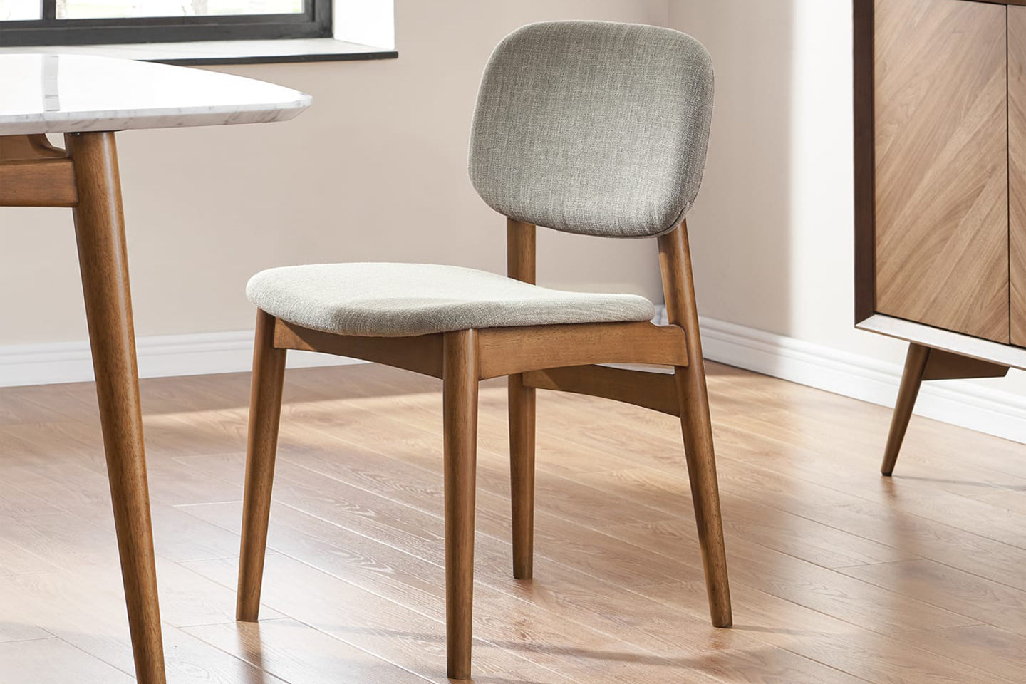 Kelsey Chair, Walnut Stain, Pewter Grey