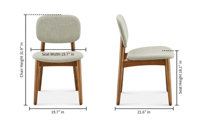Kelsey Dining Chair, Walnut Stain, Gray