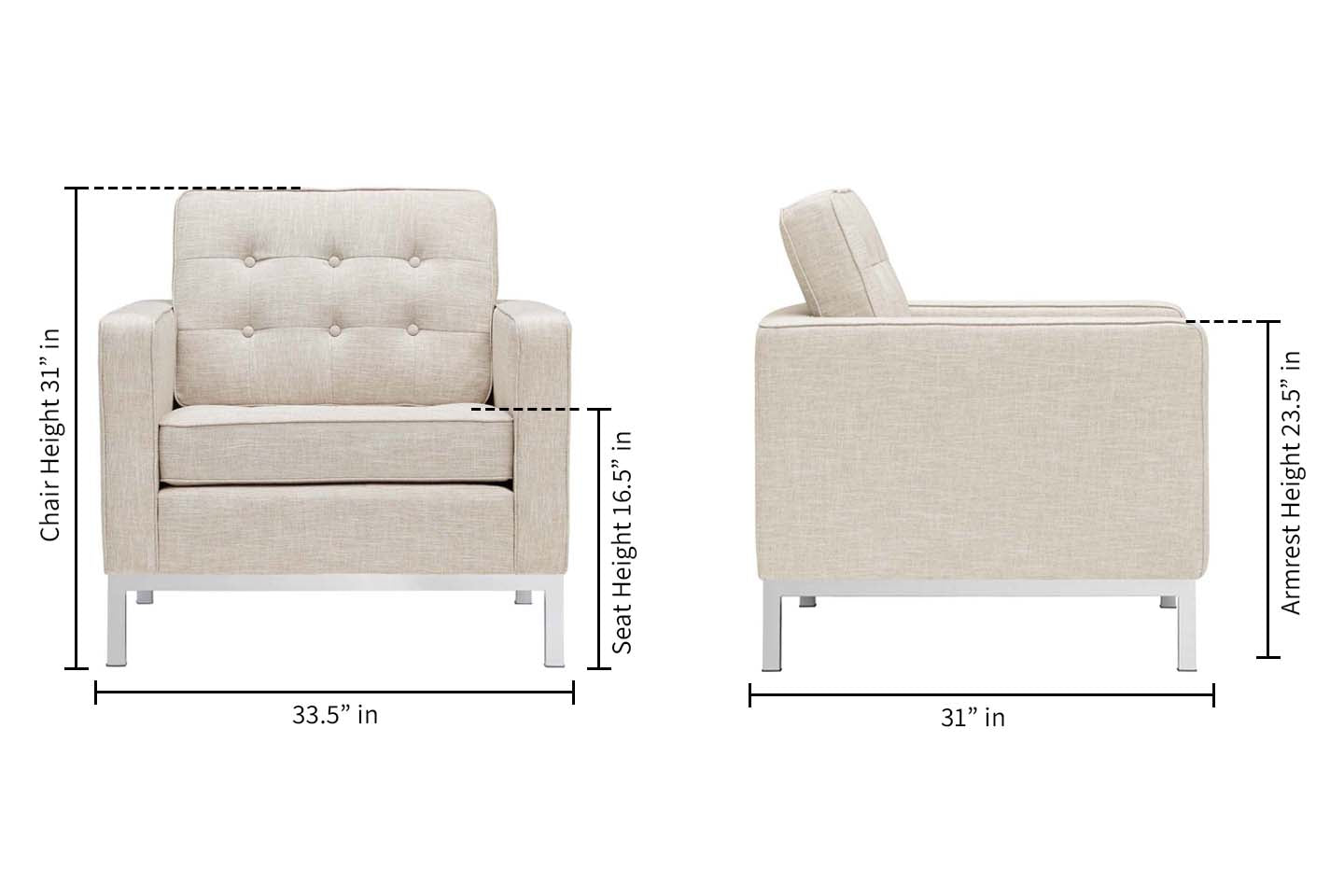 Florence Armchair, Beige