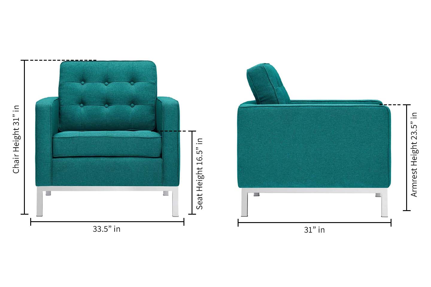 Florence Armchair, Teal